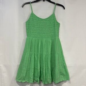 American Eagle Women's Smocked Tiered Mini Dress / Sundress - Green - Medium